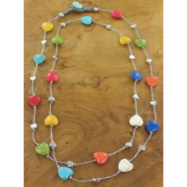 long stone heart necklace