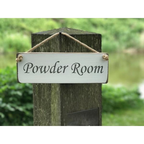 powder room sml sign wht