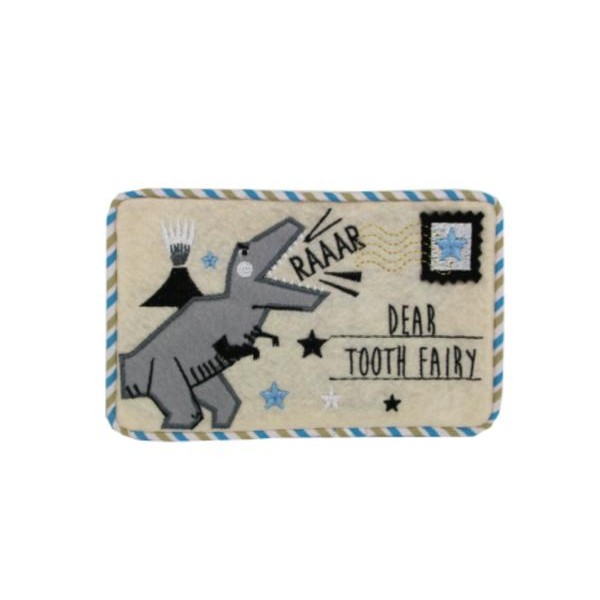 Dinosaur felt tooth fairy envelope
