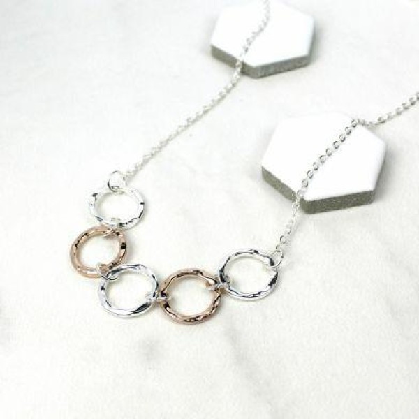 5 mixed hoops Necklace