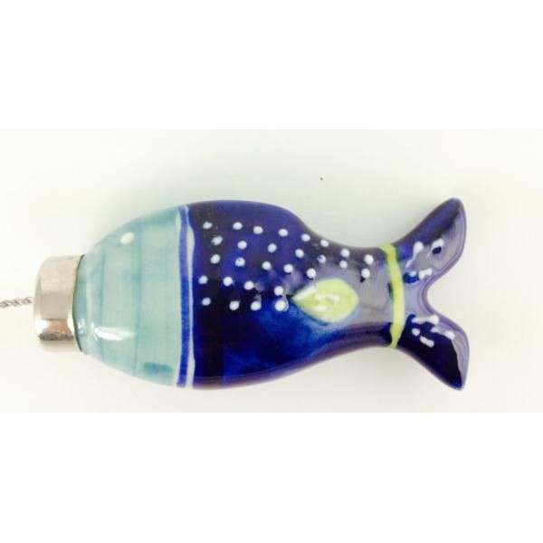 Ceramic Blue Fish Lightpull