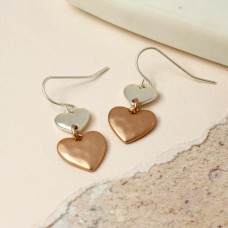 Two Hearts Drop Earrings