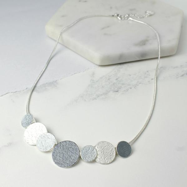 Enameled Disc Snake Chain Necklace