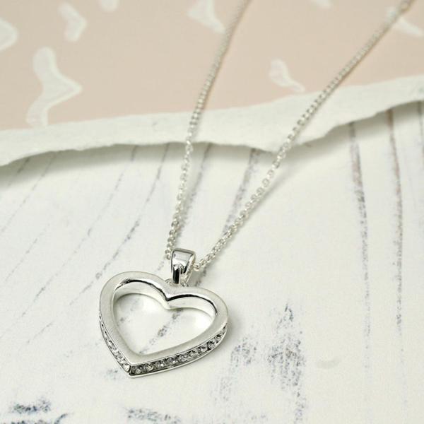 Crystal Open Heart Necklace