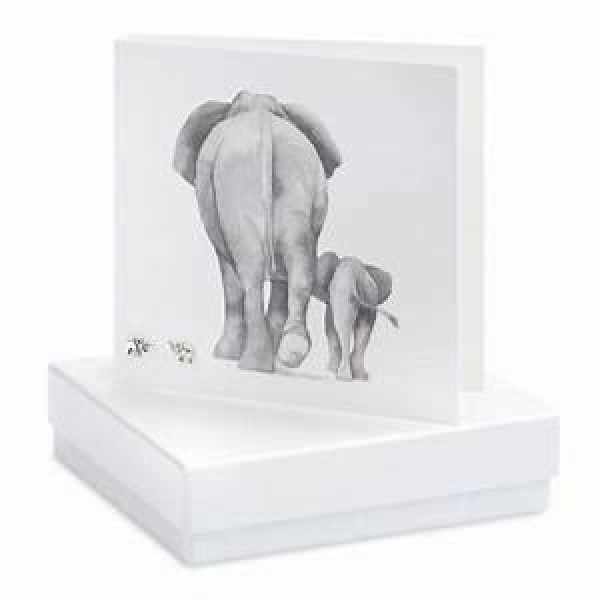 Elephant Boxed Silver Earrings