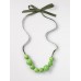 Ceramic Bead Necklace Palm Green ONE SIZE