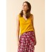 Leaf Print Jersey Maxi Skirt Namibia Red