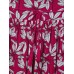 Leaf Print Jersey Maxi Skirt Namibia Red