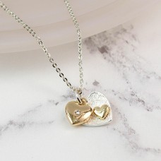 Silver Plated Double Heart Necklace