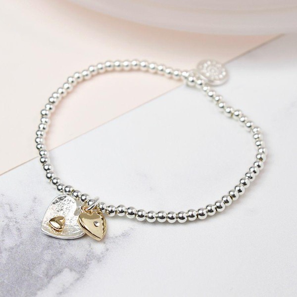 Silver Plated Double Heart Bracelet