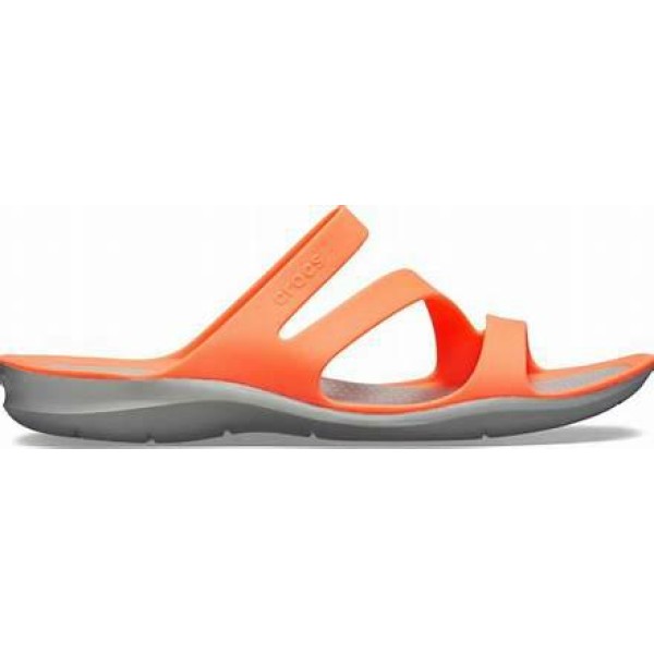 CROCS Womens Swiftwater Sandal Bright Coral/ Light Grey  Was Â£29.95