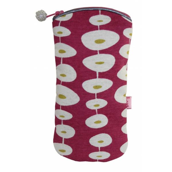 Zipped Glasses Case Raspberry oval link