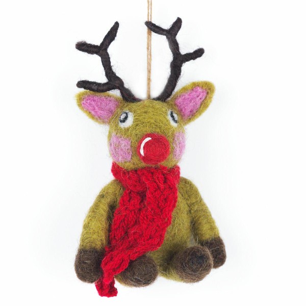 FELT SO GOOD Reindeer with knitted scarf