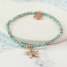 Starfish Rose Gold Beaded Bracelet