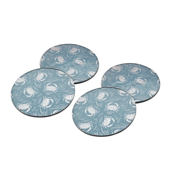 Harbour glass coasters Crab