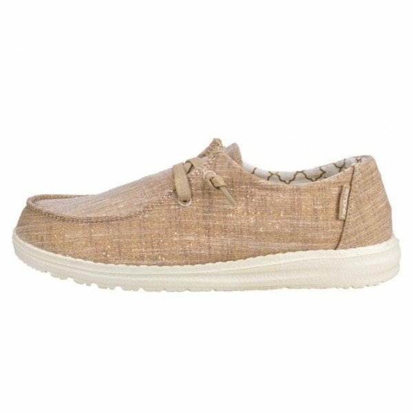HEY DUDE SHOES WENDY CHAMBRAY ROSE GOLD SPARKLE RRP Â£54.95