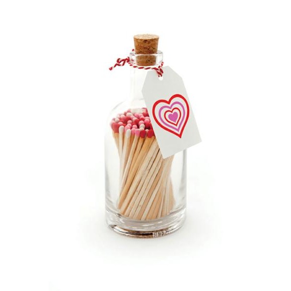Luxury bottled long matches hearts