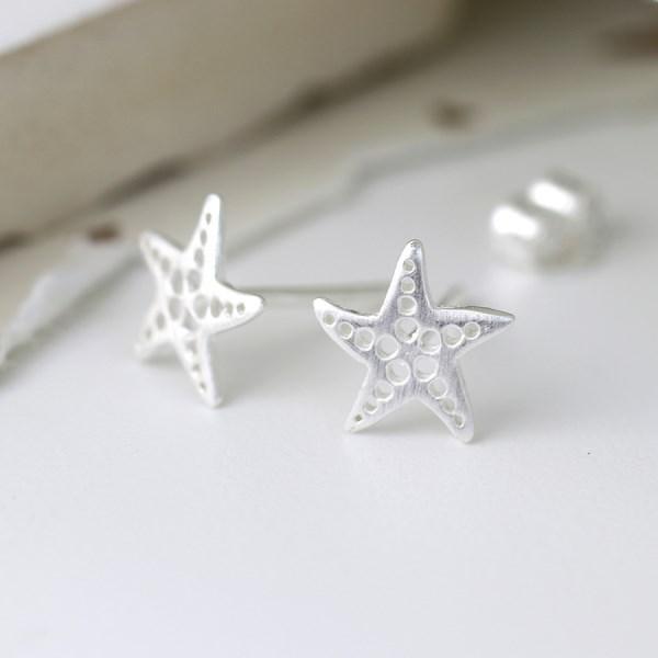 Stirling Silver Dotty Starfish Stud Earrings