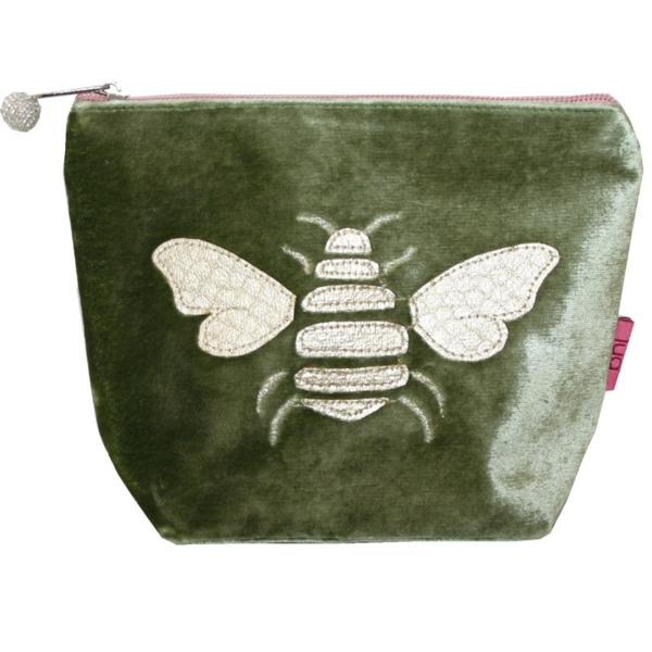Gold Bee Small Cosmetic Purse Olive