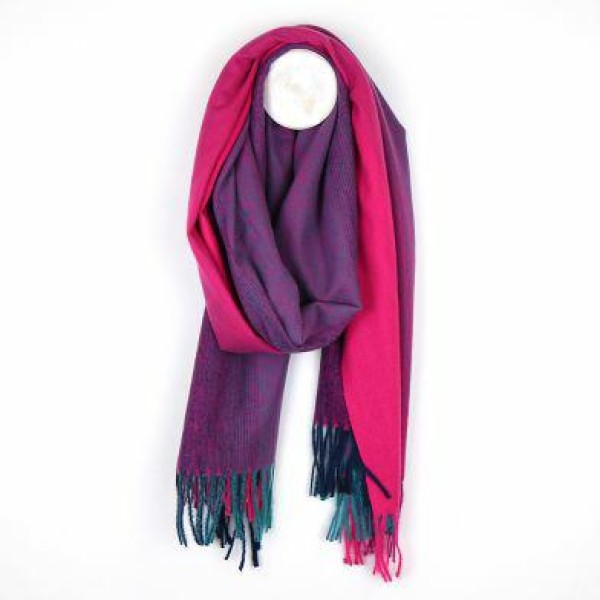 Pink Purple Ombre Weave Scarf