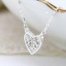 Silver plated necklace crystal inset heart