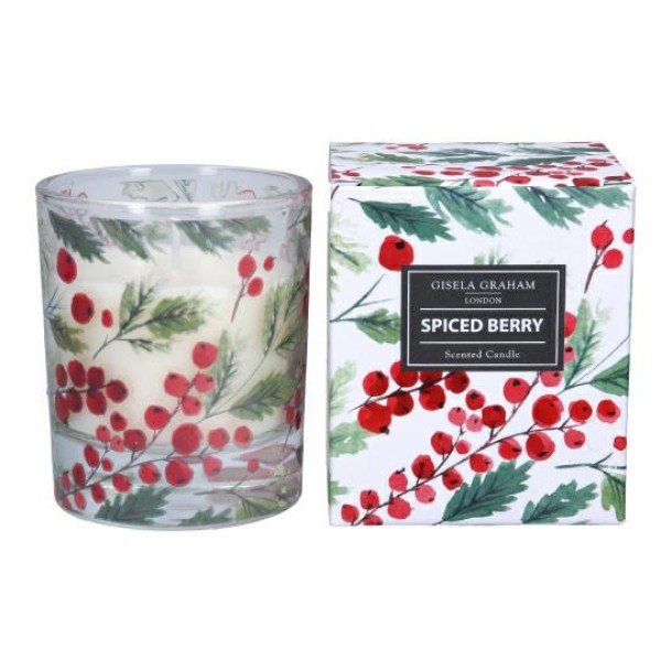 Red Berry Boxed Candle Pot Large