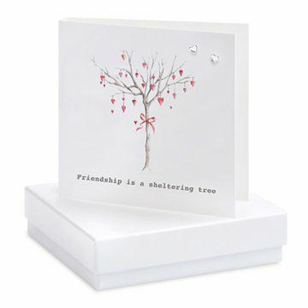 Friendship Tree Silver Heart Boxed Earrings