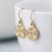 Gold Plated Worn Finish Crystal Inset Earrings