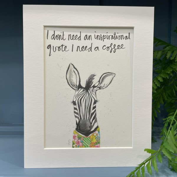 Animal Art Inspirational Quote Parker the Zebra