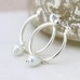 Silver Plated Hoop and Pearl Drop Earrings