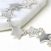 Worn Silver Multi Star Necklace With Crystals