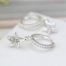 Silver Plated Crystal Inset Hoop and Star Drop Earrings