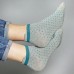 Bamboo Trainer Socks Twin Pack With Dots Teal And Grey
