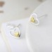 Stirling Silver And Gold Double Heart Earrings
