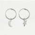 Moon & Star Hoop Silver Boxed Earrings