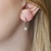 Silver Plated Hoop Earrings Crystal Set Stars