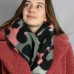 Soft Feel Animal Print Scarf Pink Grey and Olive