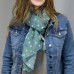 Recycled Fibre Scarf Falling Star Aqua with Border