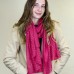 Magenta Scarf with Tiny Rose Gold Foil Triangle Print