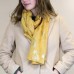 Mustard Scarf with Gold Scattered Dandelion Print