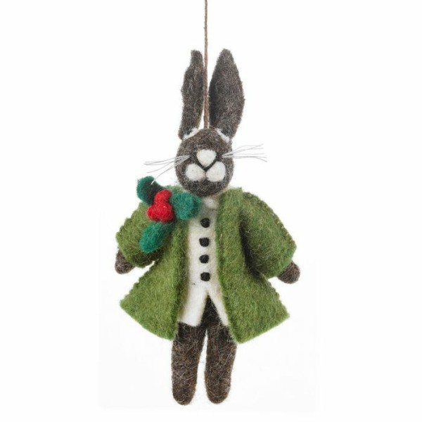 FELT SO GOOD Felt Hector Christmas Hare Hanging Decoration