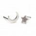 Silver Plated Mismatched Star and Moon Earrings