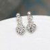 Sterling Silver Crystal Heart Drop Earrings
