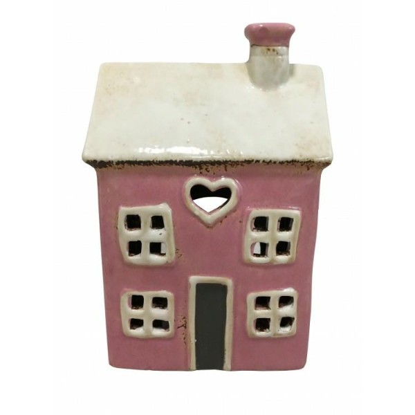 Ceramic Tealight House Pink