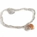 Silver Plated Bracelet with Rose Gold Heart Charm