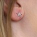 Sterling Silver Starfish Studs Faux Pearl