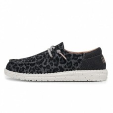 HEY DUDE SHOES Wendy Sox Leopard Grey RRP £54.95