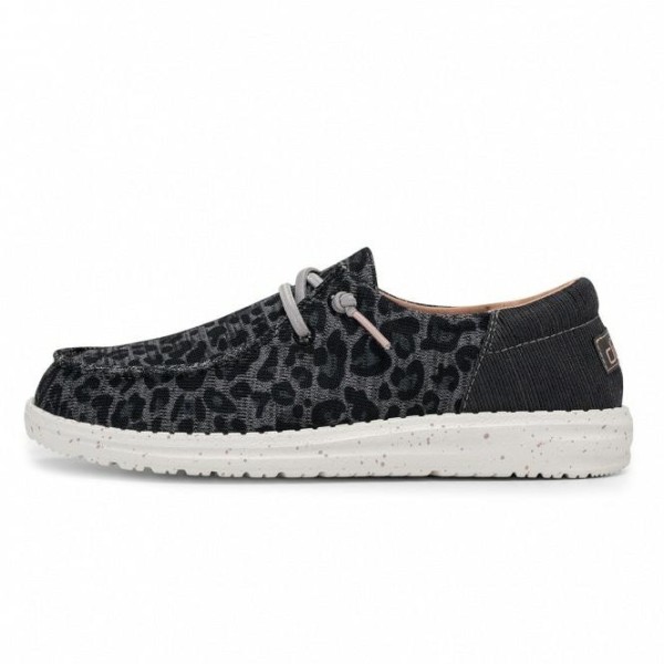 HEY DUDE SHOES Wendy Sox Leopard Grey RRP Â£54.95