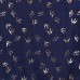 Navy Scarf with Rose Gold Swallow Print
