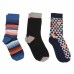 Blue Orange Black Mix Ombre Stripe Mens Socks Box